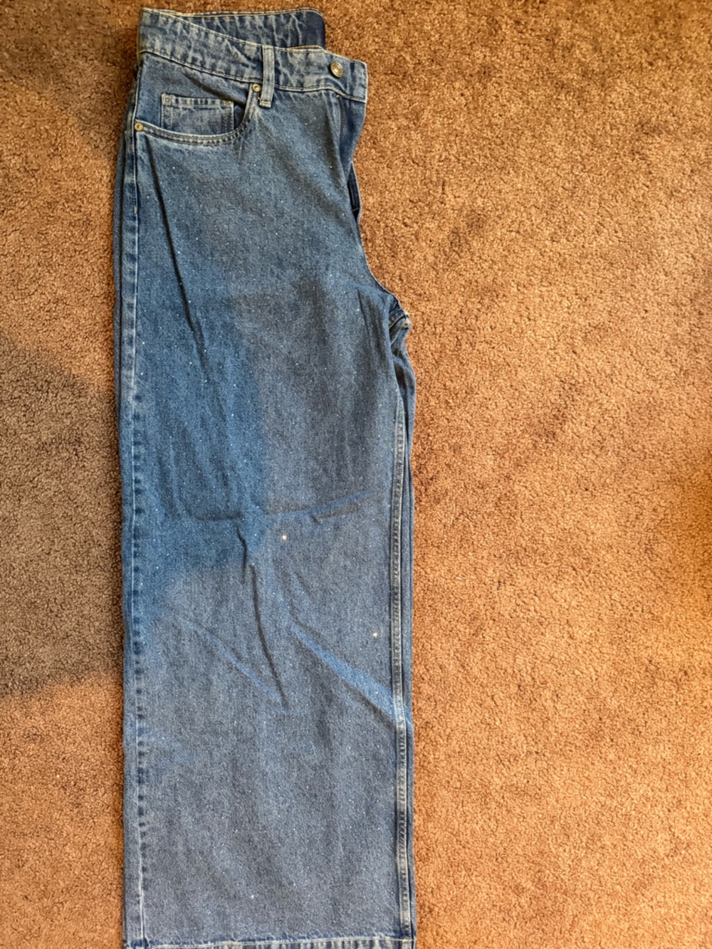 Scoop wide leg rhinestone jeans!